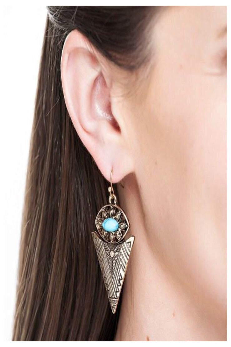 turquoise stone arrowhead earrings