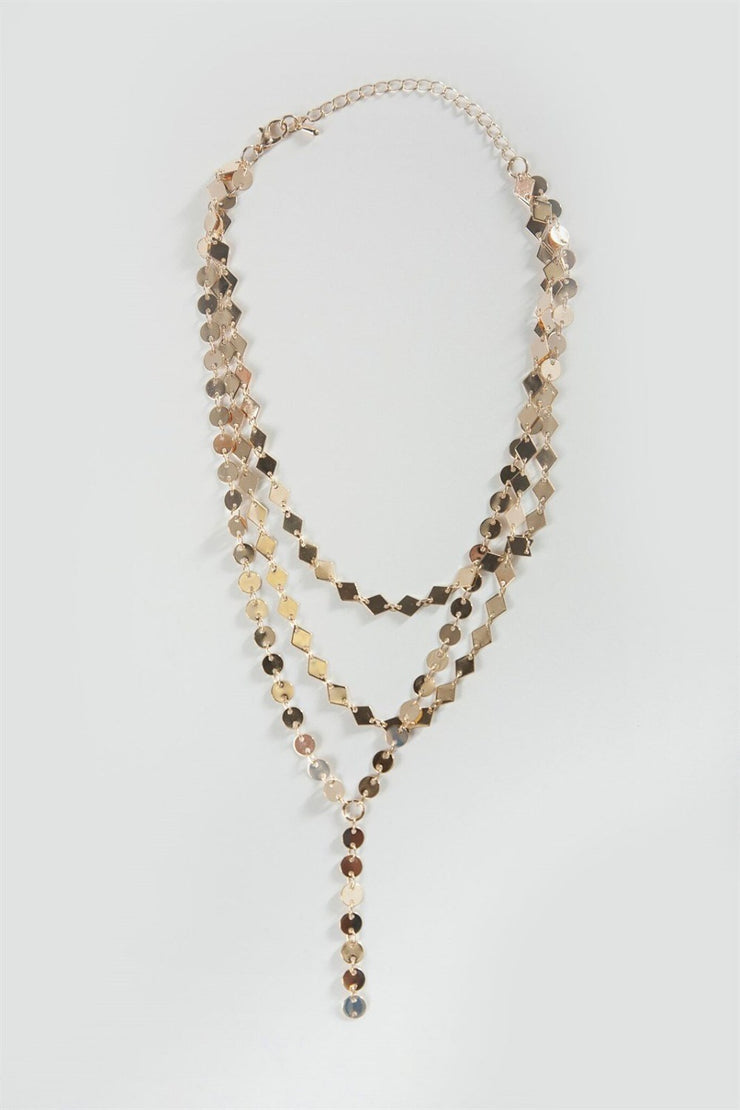 Layered Gold Lariat Necklace - Final Sale