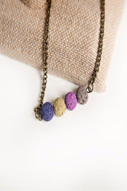 Lava Bead and Bar Necklace - Final Sale