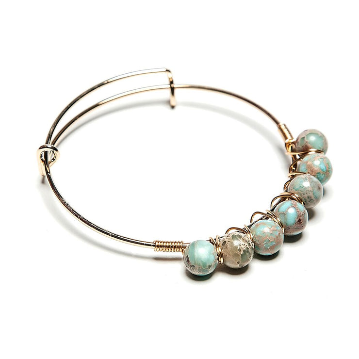 Maya Precious Stone + Wire Bangle - Final Sale