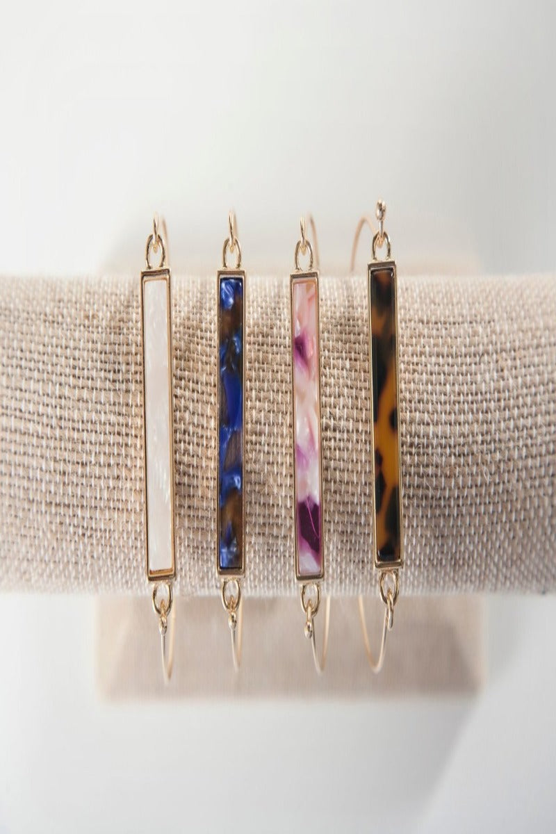 Marbled Bar Wire Bangle - Final Sale