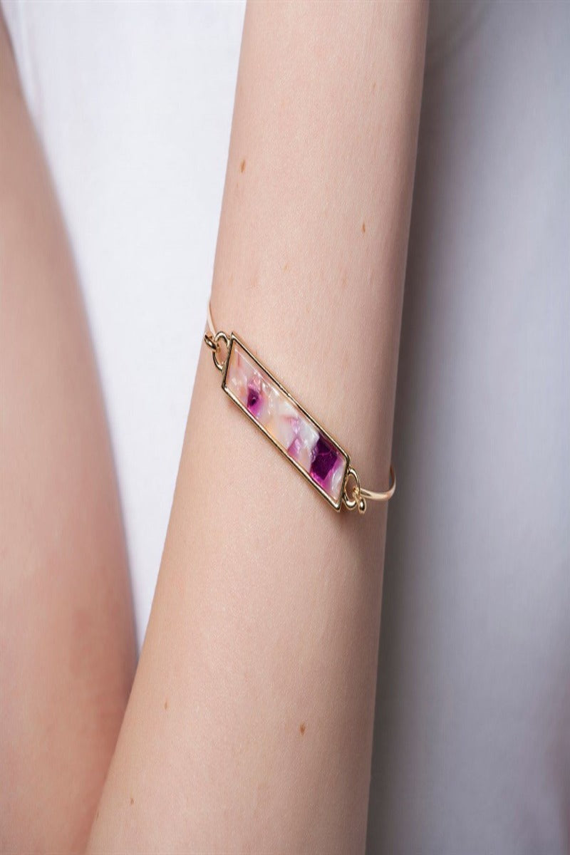 Marbled Bar Wire Bangle - Final Sale