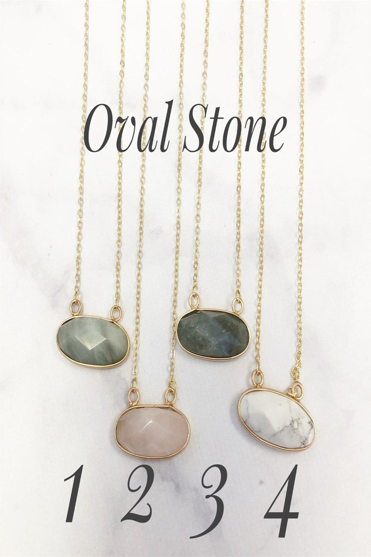 Oval Stone Necklace - Final Sale