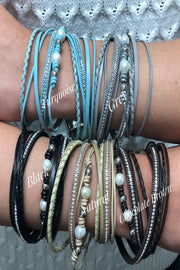 Pearl and Bling Wrap Bracelets - Final Sale