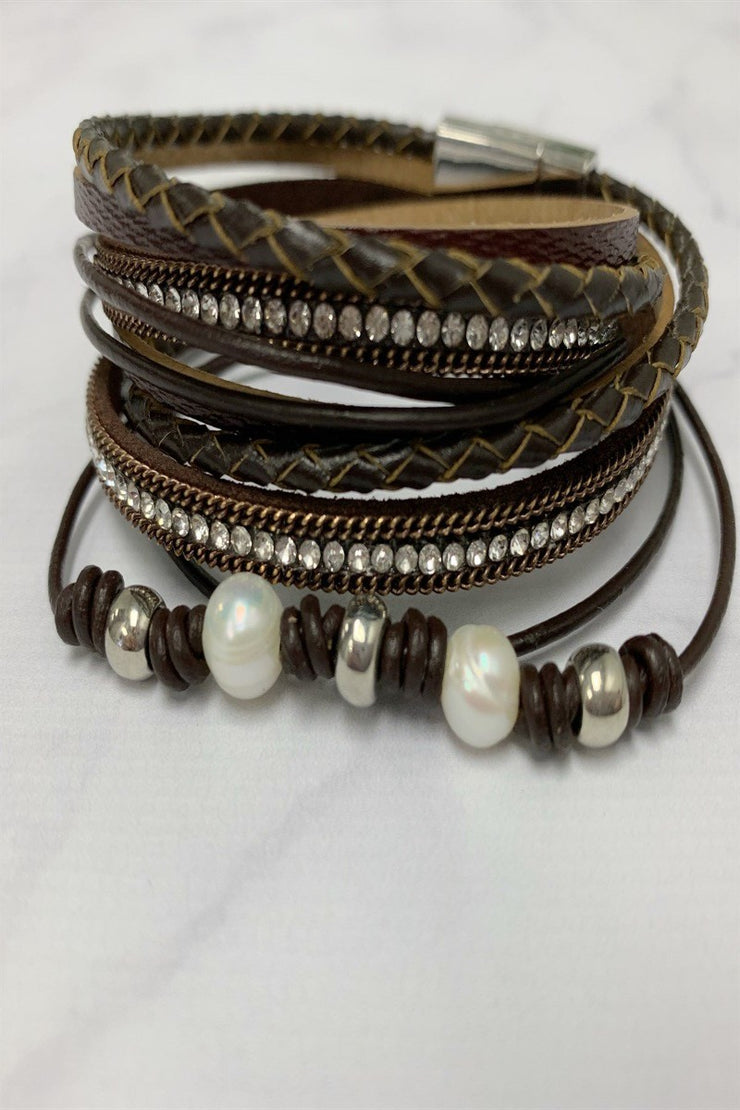 Pearl and Bling Wrap Bracelets - Final Sale