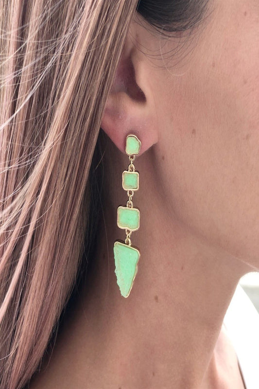 resin druzy statement earrings - final sale