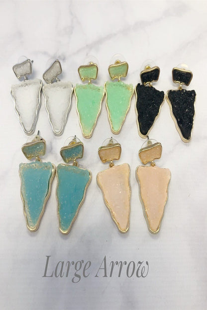 resin druzy statement earrings - final sale