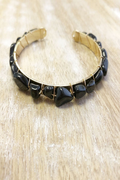 Natural Stone Cuff Bracelets - Final Sale