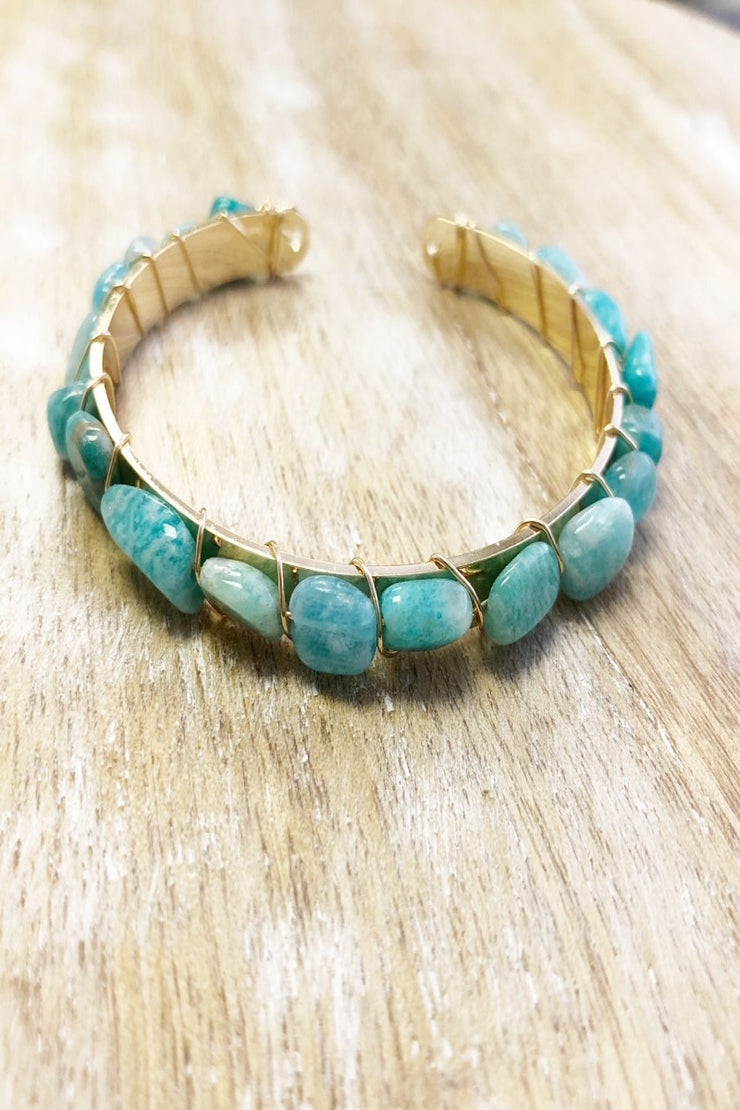 Natural Stone Cuff Bracelets - Final Sale