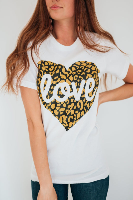 Mina Leopard Heart Tee - Final Sale