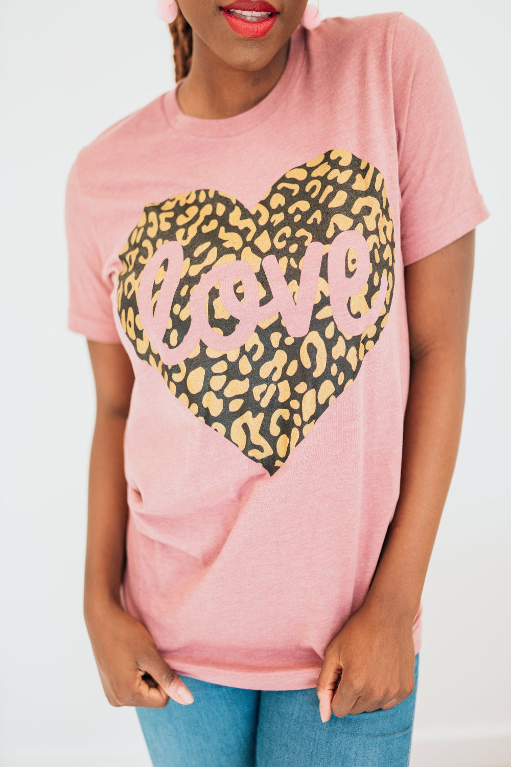 Mina Leopard Heart Tee - Final Sale