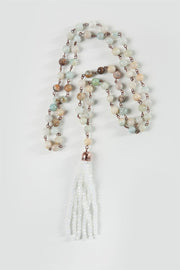 Long Semi Precious Beads Tassel Necklace - Final Sale