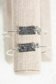 Stackable Wire Bracelets with Inspiring Phrase - Final Sale